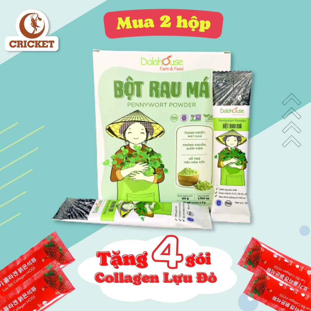 Bột Rau Má Nguyên Chất Dalahouse 50g & 60g - Thanh Nhiệt Mát Gan, Detox Cơ Thể
