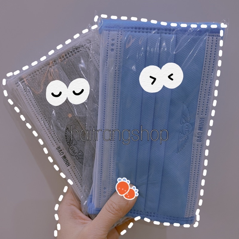 Hộp 50 Chiếc Khẩu Trang Y Tế 4 Lớp Dày Đẹp Ngăn Khói Bụi Khẩu Trang Vải Không Dệt Lọc Khuẩn Đạt Tiêu Chuẩn ISO