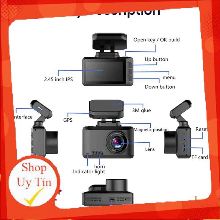 Camera hành trình ô tô, thương hiệu cao cấp Phisung G3 - 4K, Wifi, 2.45 inch C
