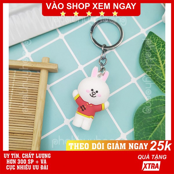 Móc khóa thỏ Cony mặc áo đỏ✅ FREESHIP  Có video thật Móc khóa thỏ Cony mặc áo đỏ dễ thương giá rẻ - Phát Huy Hoàng