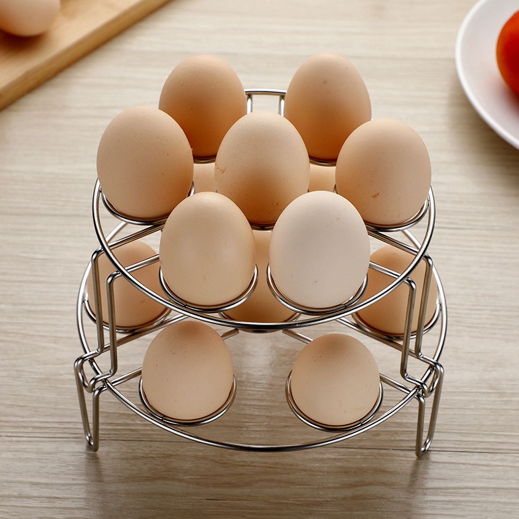 Khay Hấp Trứng Bằng Thép Không Gỉ Chịu Nhiệt Bền Bỉ Đa Năng Có Thể Xếp Chồng Lên Nhau Đứng