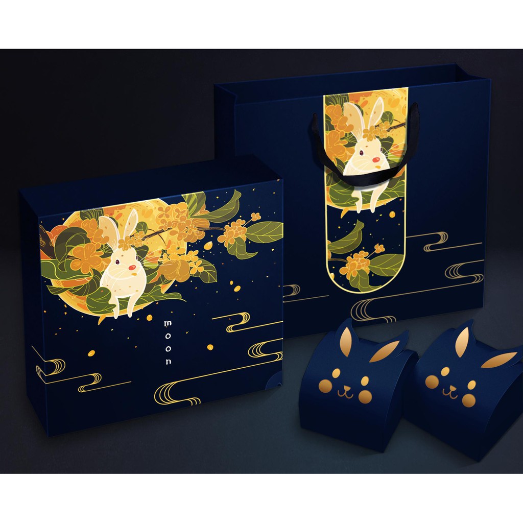 Bộ túi hộp trung thu 4 bánh Thưởng Nguyệt