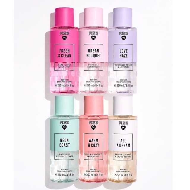 [BST Pink] Xịt Thơm Toàn Thân Nước Hoa Body Mist Victoria Secret Mùi Pink Năng Động Full Size 250ml | Thế Giới Skin Care