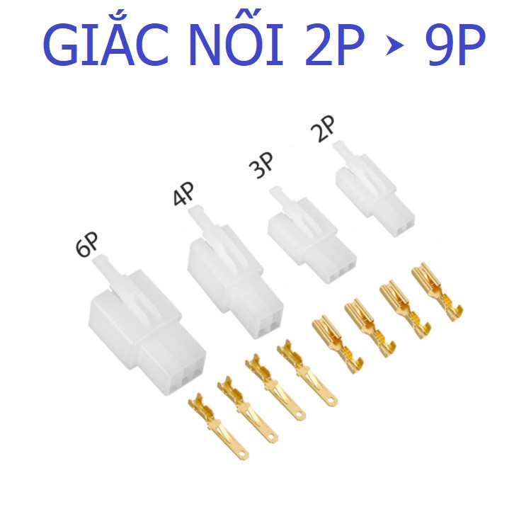 Jack Header 2.8mm 2P 3P 4P 6P 9P Nối Điện Cho Xe Máy, Xe Điện, Ô tô Đủ Loại