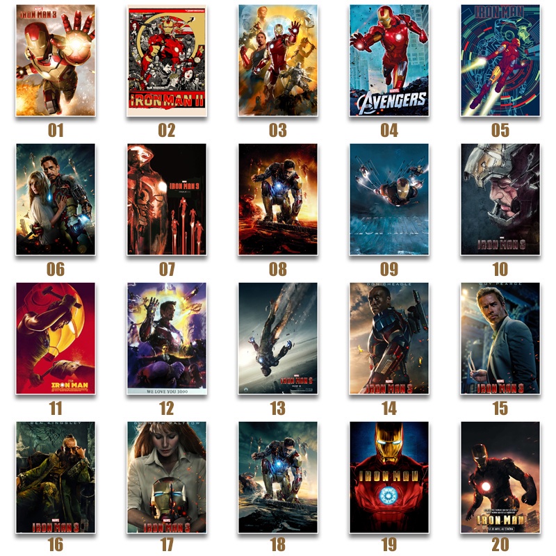 Marvel Poster Phim Iron Man 3 Trang Trí Phòng Khách / Quán Bar Chất Lượng Cao MS: 304