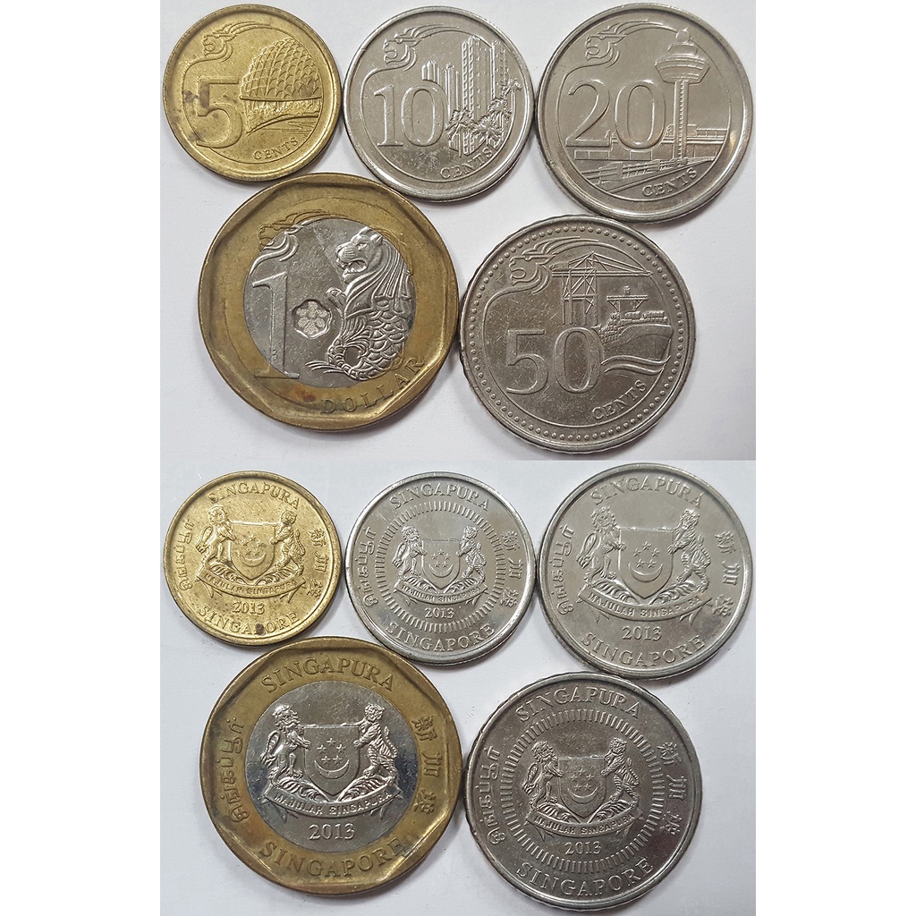 Trọn bộ 5 đồng xu Singapore 2013-Nay