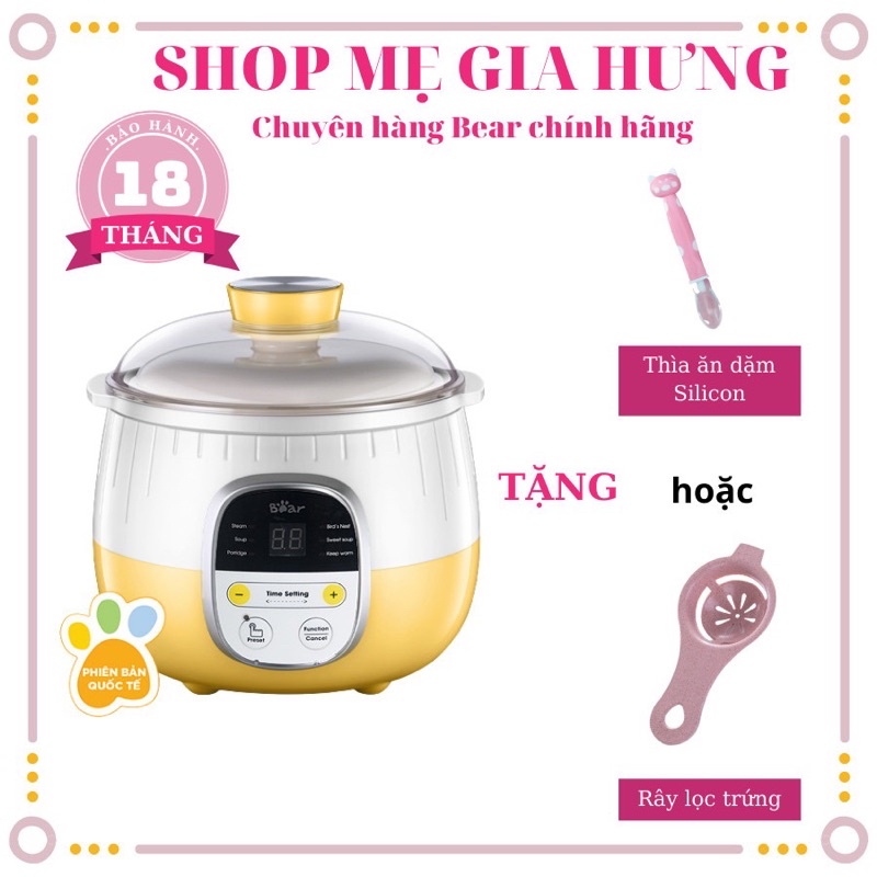 Nồi nấu cháo chậm 0.8L chính hãng Bear Bản quốc tế