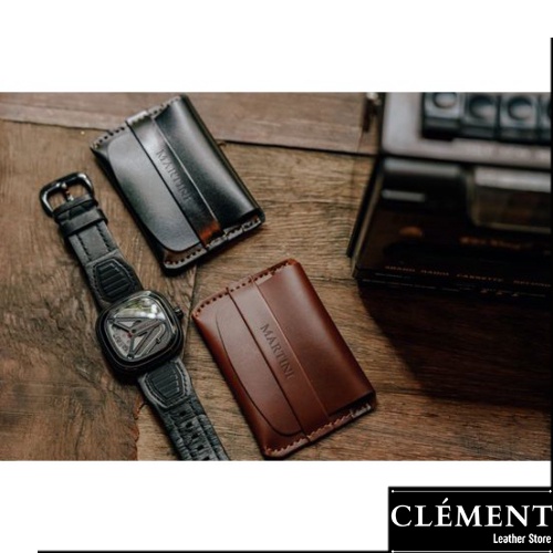 Ví namecard nữ cao cấp, bóp ví da bò thật Clément – CM012 - BH 12 tháng