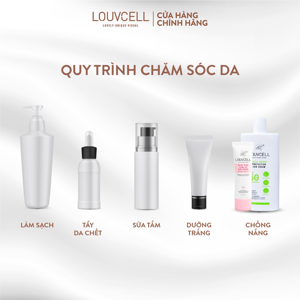 Combo tác động kép ngăn ngừa tia UV nâng tone body Louvcell chống lão hóa