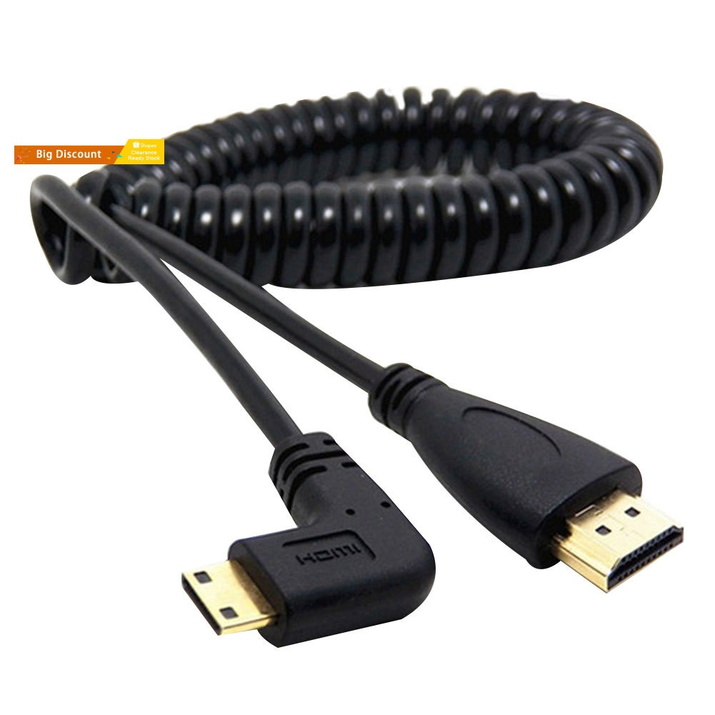 Cáp chuyển đổi Mini HDMI sang HDMI bẻ góc 90 độ cho SLR PC