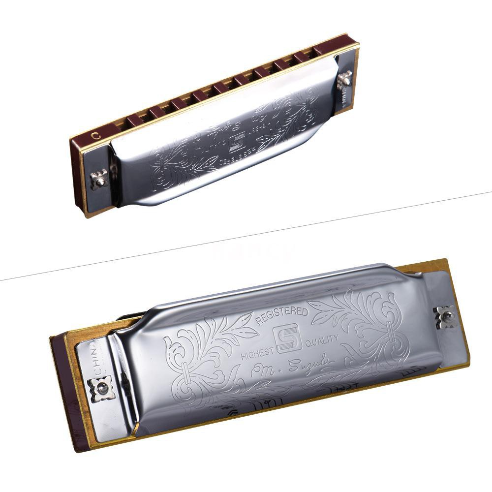 Đàn Harmonica Suzuki 1072-C 10 lỗ 20 tông C chuẩn cho người mới bắt đầu kèm hộp đựng