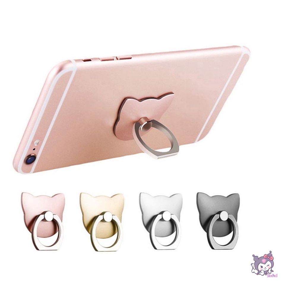 Nhẫn Đỡ Điện Thoại/Máy Tính Bảng Xoay 360 Độ Hình Chú Mèo Dễ Thương Cho iPhone Samsung Huawei Xiaomi Vivo Oppo