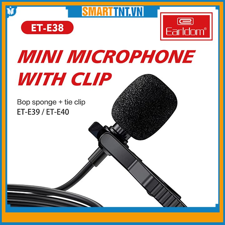 Mic thu âm mini cho điện thoại chân 3.5mm kèm jack cắm tai nghe Earldom E38 cao cấp