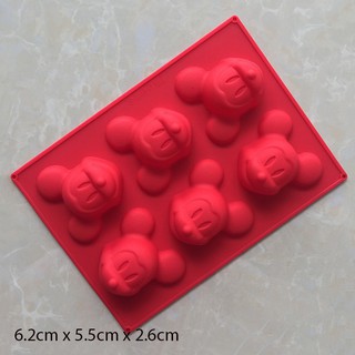 HCM - Khuôn silicon chuột Mickey 6 hình đổ socola, rau câu, làm bánh, xà phòng rửa tay mini