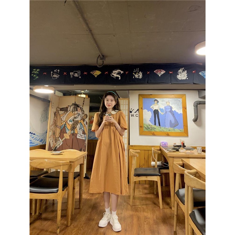 Đầm Dài Cổ Búp Bê Phong Cách Nhật Bản Dễ Thương Thời Trang Mùa Hè 2022 Dành Cho Nữ