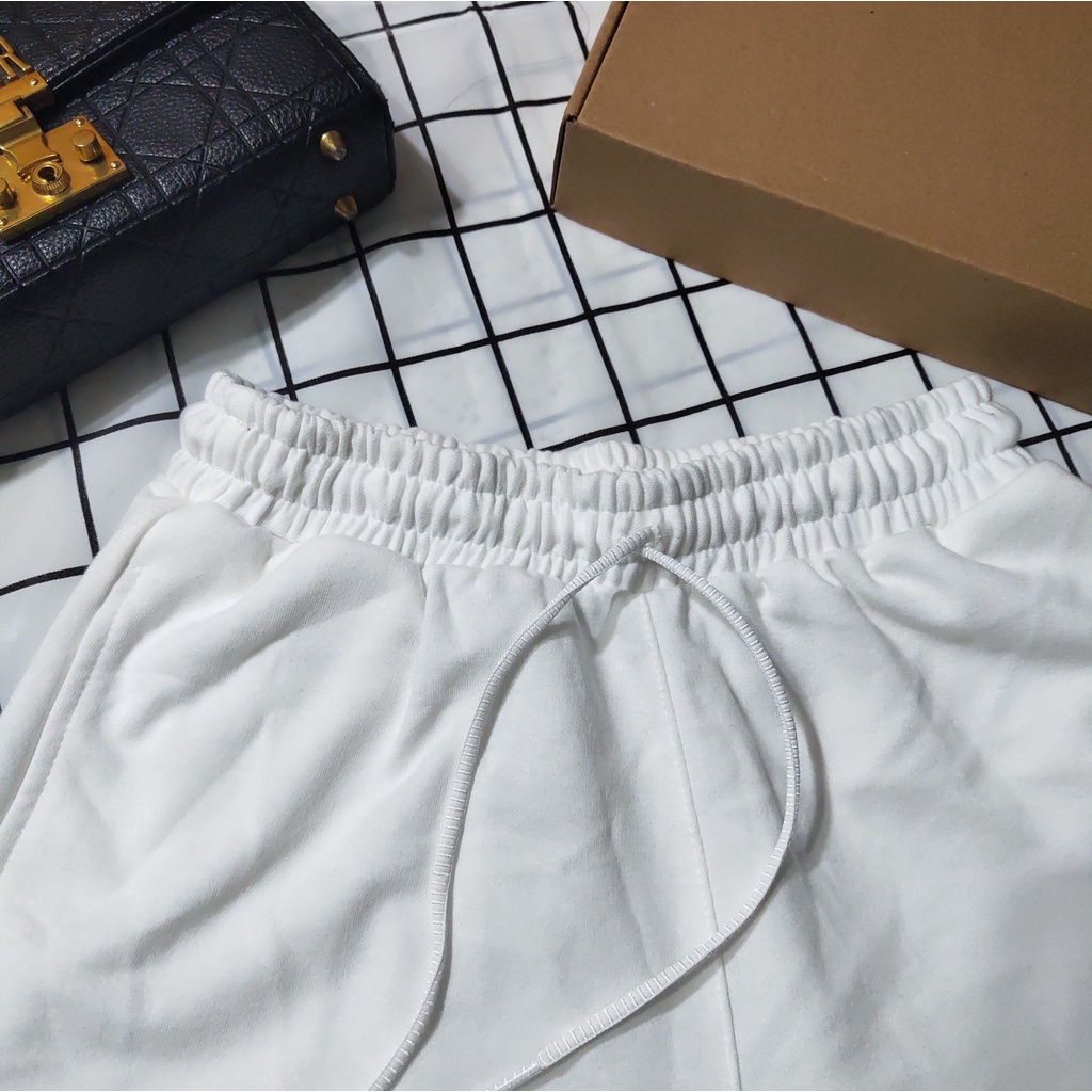 Quần Jogger nỉ trơn Nam Nữ COLORFUL vải thun da cá, màu Trắng/ Xám/ Đen quần ống rộng, form thoải mái - J00 | BigBuy360 - bigbuy360.vn