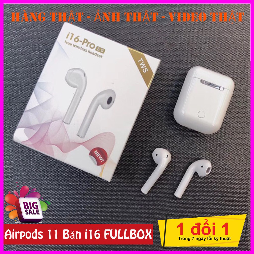 Airpods i16 Pro Tws Âm Thanh Chuẩn, Chống ồn, Cảm biến Chạm ( Hàng FULLBOX Phiên Bản Cao Cấp )