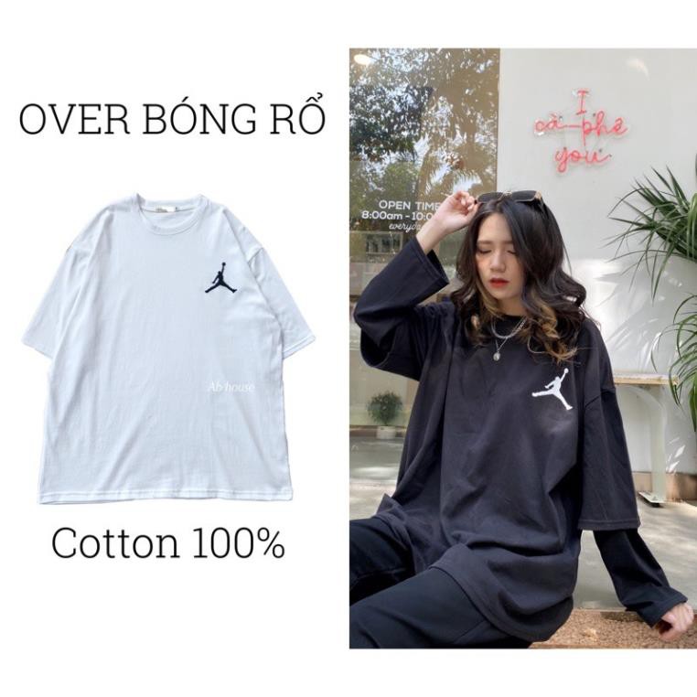 Áo Tay Lỡ BÓNG RỔ BIGSIZE Cotton Thô 100% Nam/Nữ Unisex (Ảnh Thật/Có Sẵn) ྇