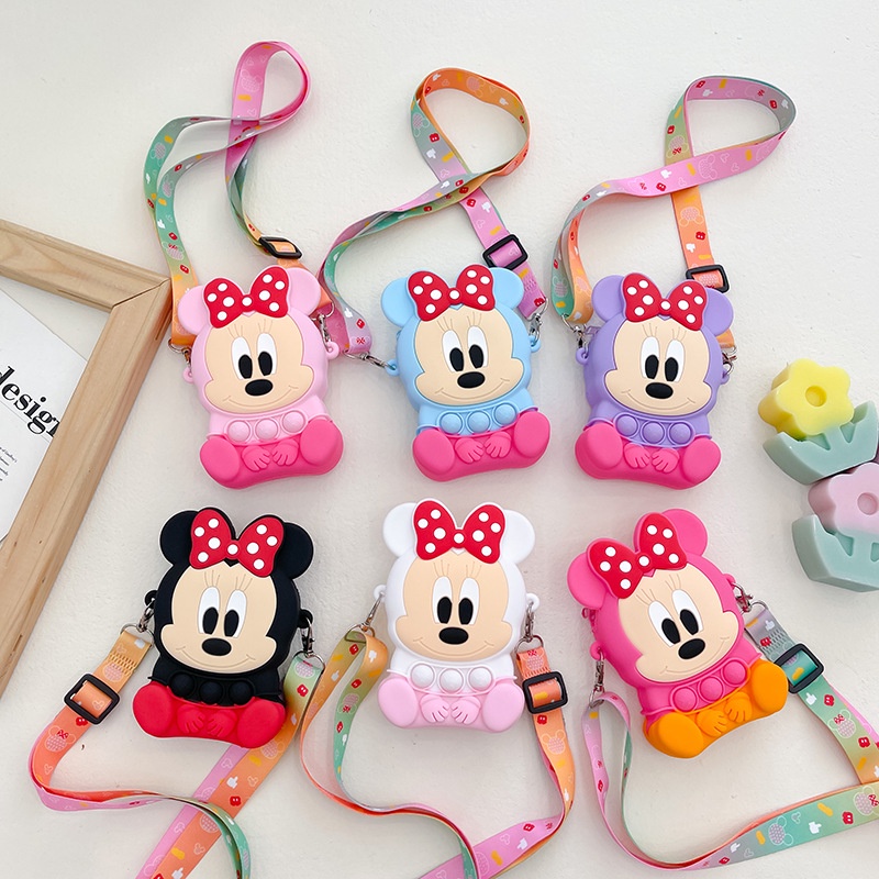 Pop It Đồ Chơi Túi Xách Đeo Chéo Vai Giảm Căng Thẳng Hình Minnie KT Dễ Thương Cho Bé Gái