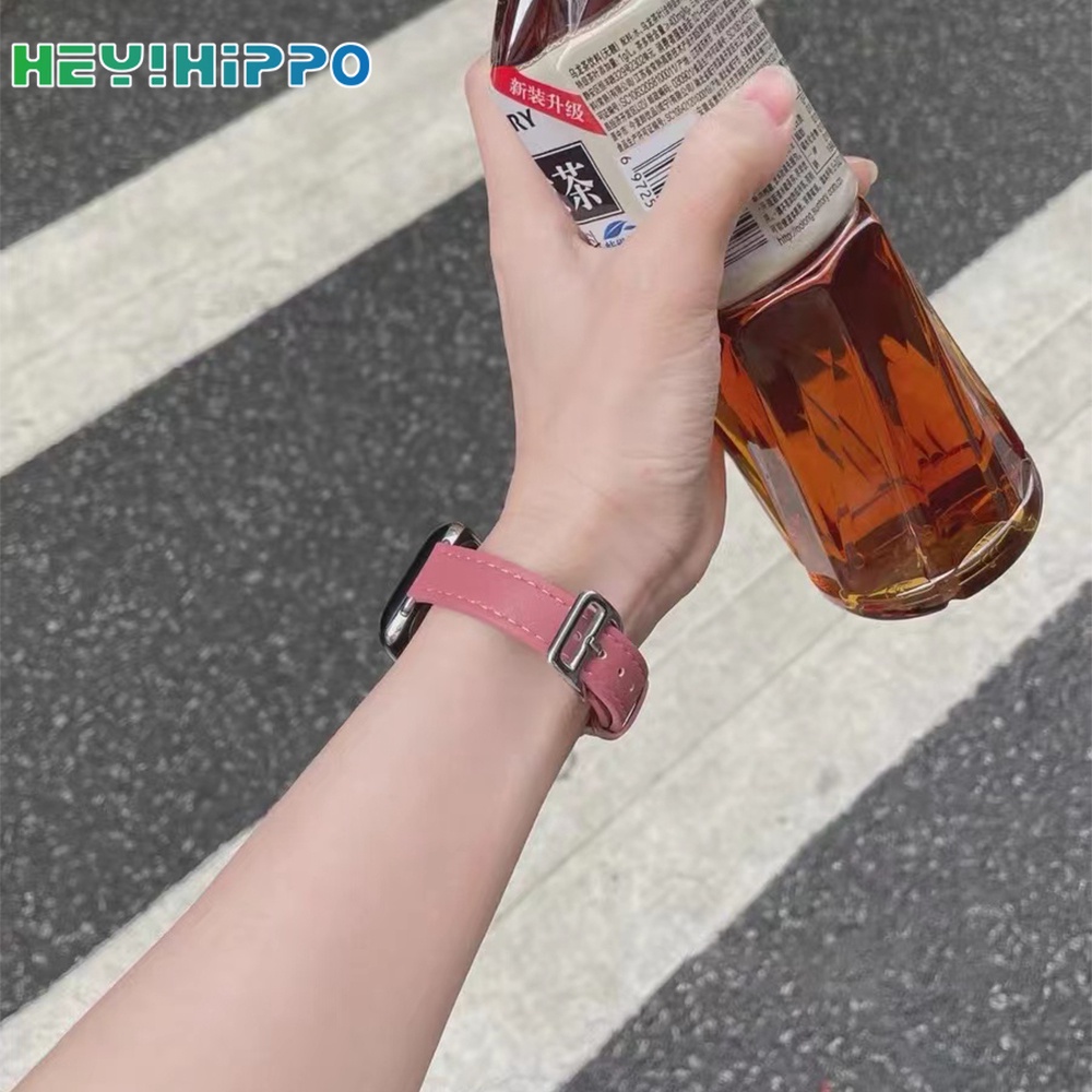 Dây Đeo Bằng Da PU Màu Sáng Cho Đồng Hồ Thông Minh iwatch 45 / 44 / 42 / 41 / 40 / 38mm 7 / 6 / SE / 5 / 4