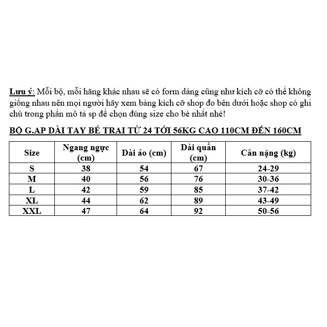 Bộ bé trai dài tay size đại  24 tới 56kg