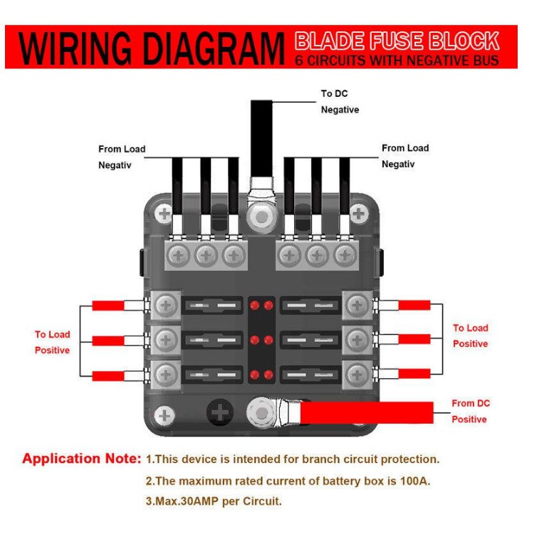Hộp 6 cầu chì dành cho ô tô, tàu thuyền điện áp 12/24v