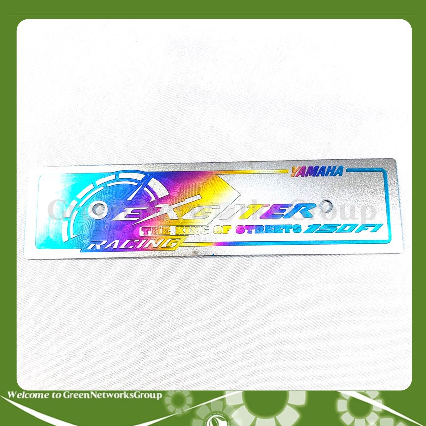 Bảng tên titanium trang trí xe Exciter Greennetworks