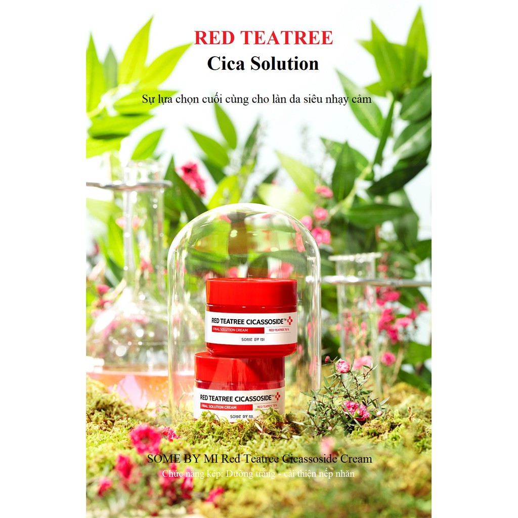 Kem Dưỡng Làm Dịu, Phục Hồi Cho Da Nhạy Cảm Chiết Xuất Tràm Trà Đỏ Some By Mi Red Teatree Cicassoside Derma Solution 60g