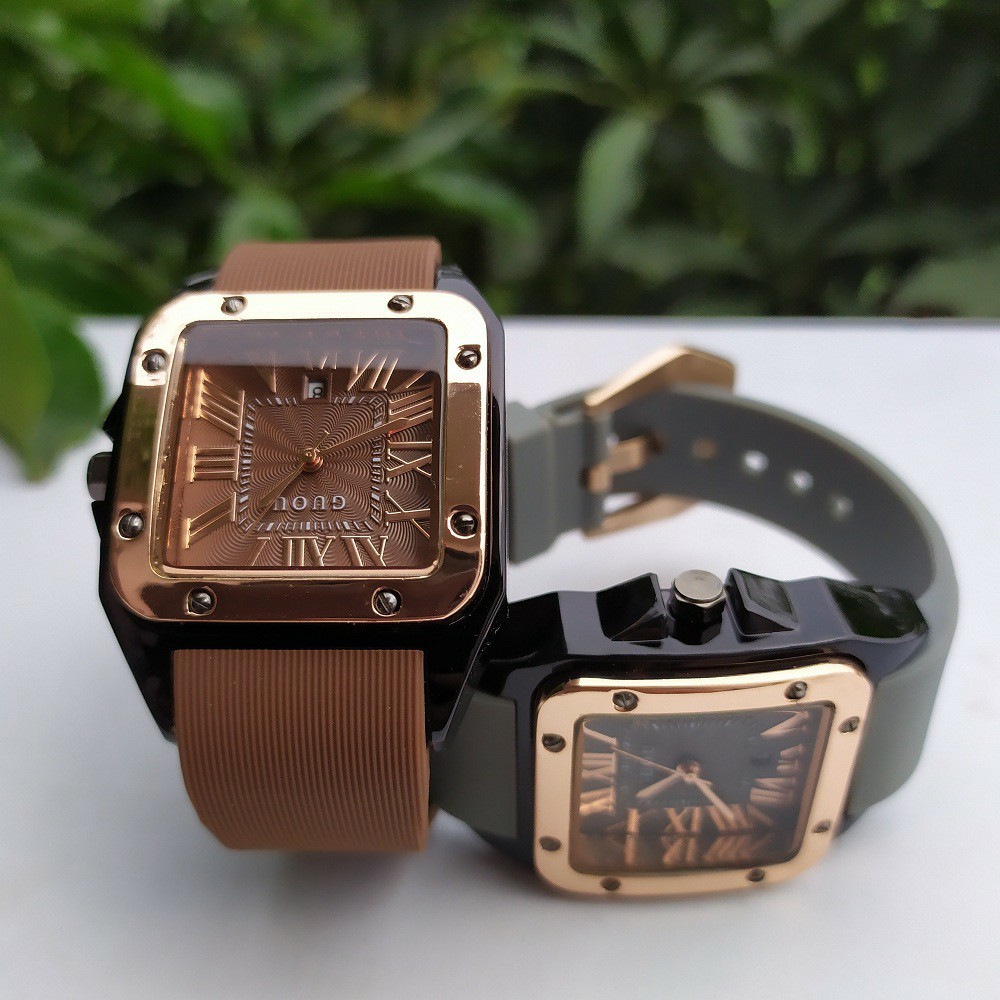 Đồng hồ guou nữ mặt vuông dây silicon, bảo hành 12 tháng, tặng box | BigBuy360 - bigbuy360.vn