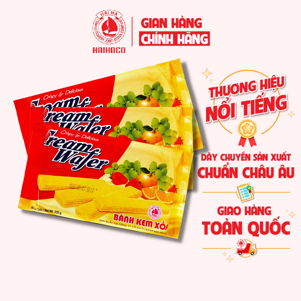 Combo 3 bánh kem xốp HẢI HÀ - Túi 230g