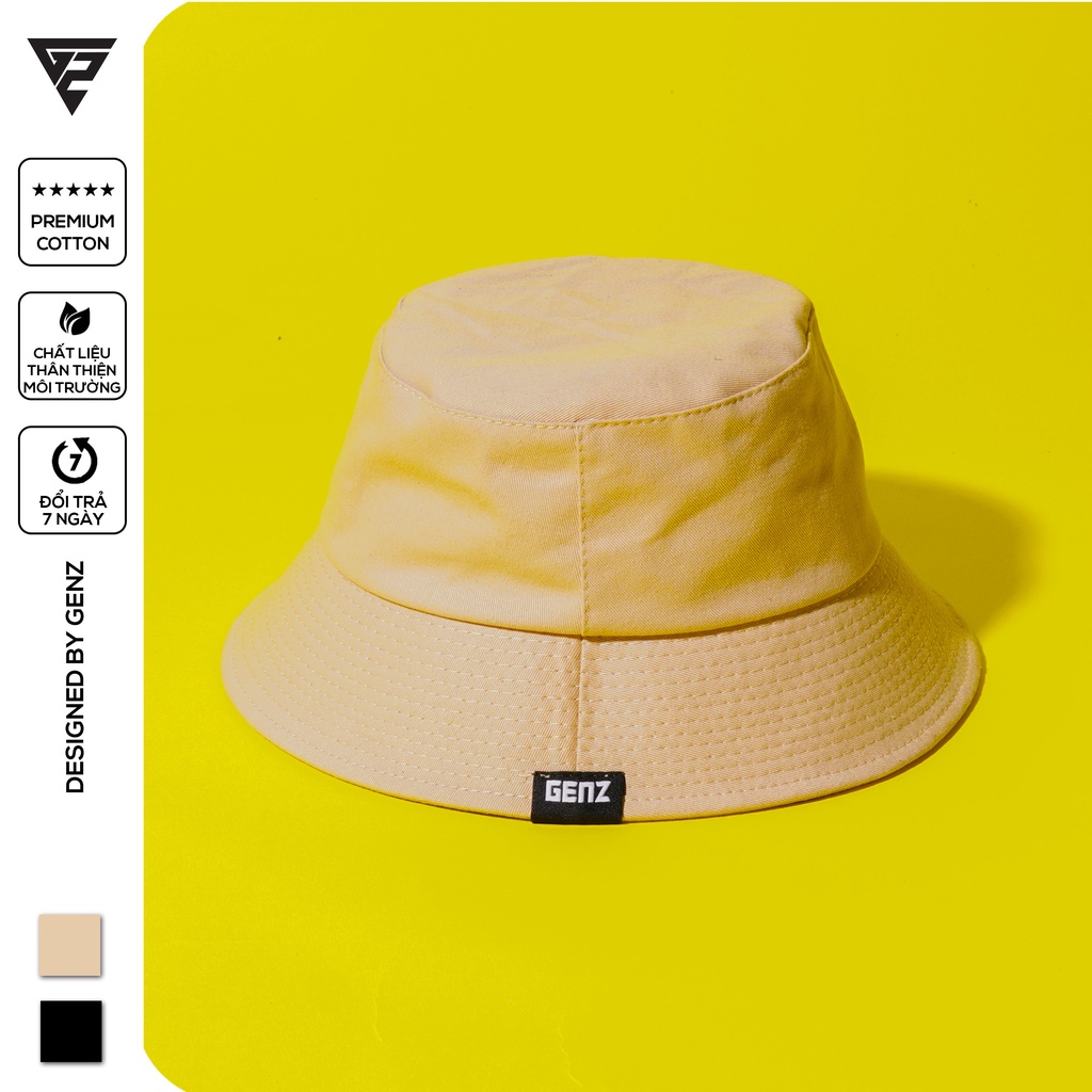 Nón bucket tròn vành GENZ trơn nhiều màu phong cách Ulzzang Unisex ZA005