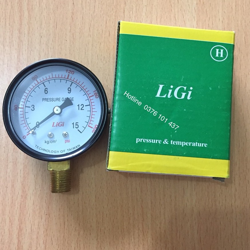 ĐỒNG HỒ ĐO ÁP  SUẤT ÁP LỰC KHÍ NÉN THỦY LỰC MẶT ĐỒNG HỒ PHI 63 5KG, 7KG, 10KG 15KG, 20KG 25KG