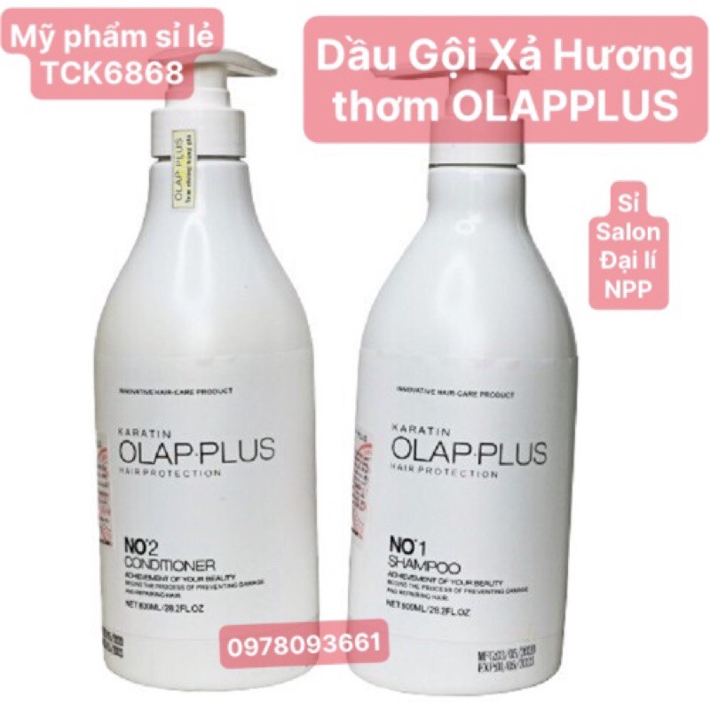 DẦU GỘI XẢ OLAPPLUS 800mlx2 chống rụng tóc phục hồi tóc mềm mượt