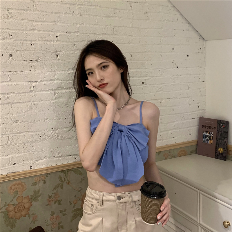 Áo lửng hai dây Xiaozhainv 4 màu thời trang cho nữ