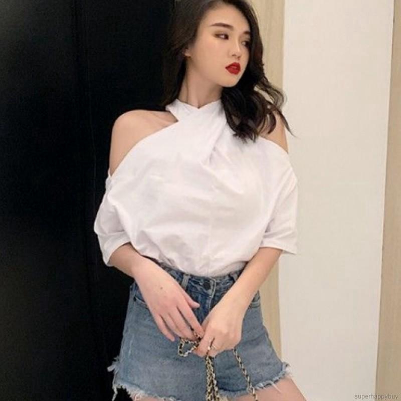 Áo trễ vai tay ngắn quyến rũ cho nữ