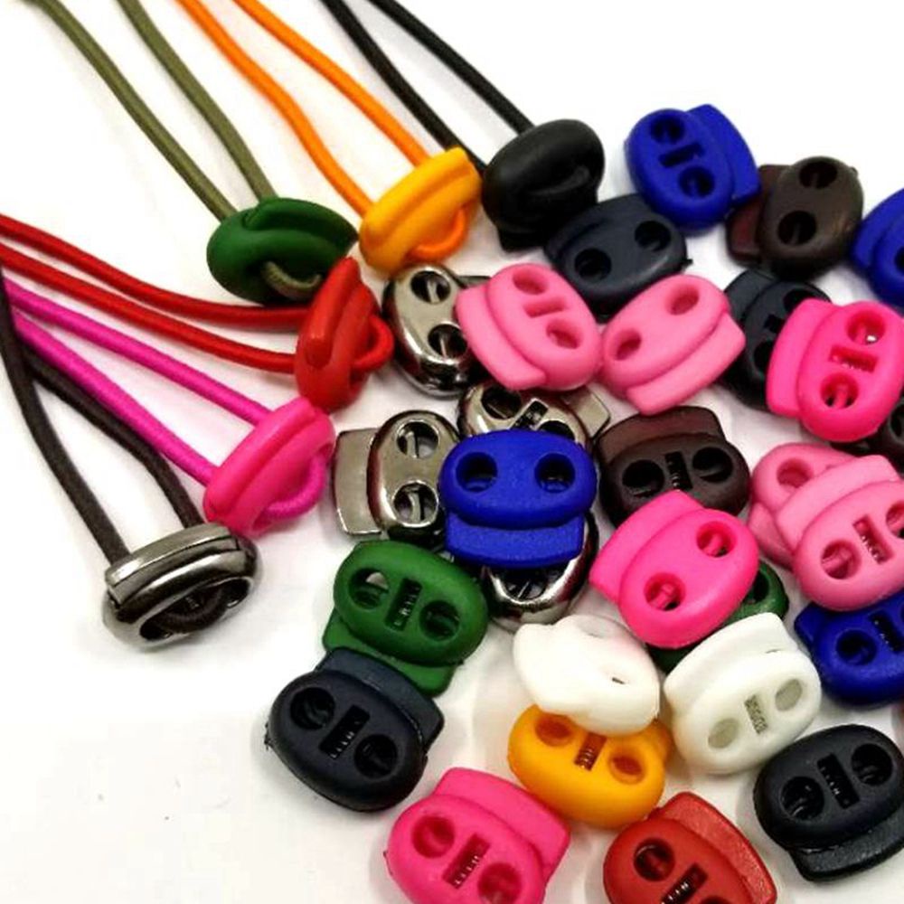 CONOPERY Set 20 nút bấm chặn dây giày thể thao bằng nhựa nhiều màu sắc kích thước 20x18mm 4mm chất lượng cao
