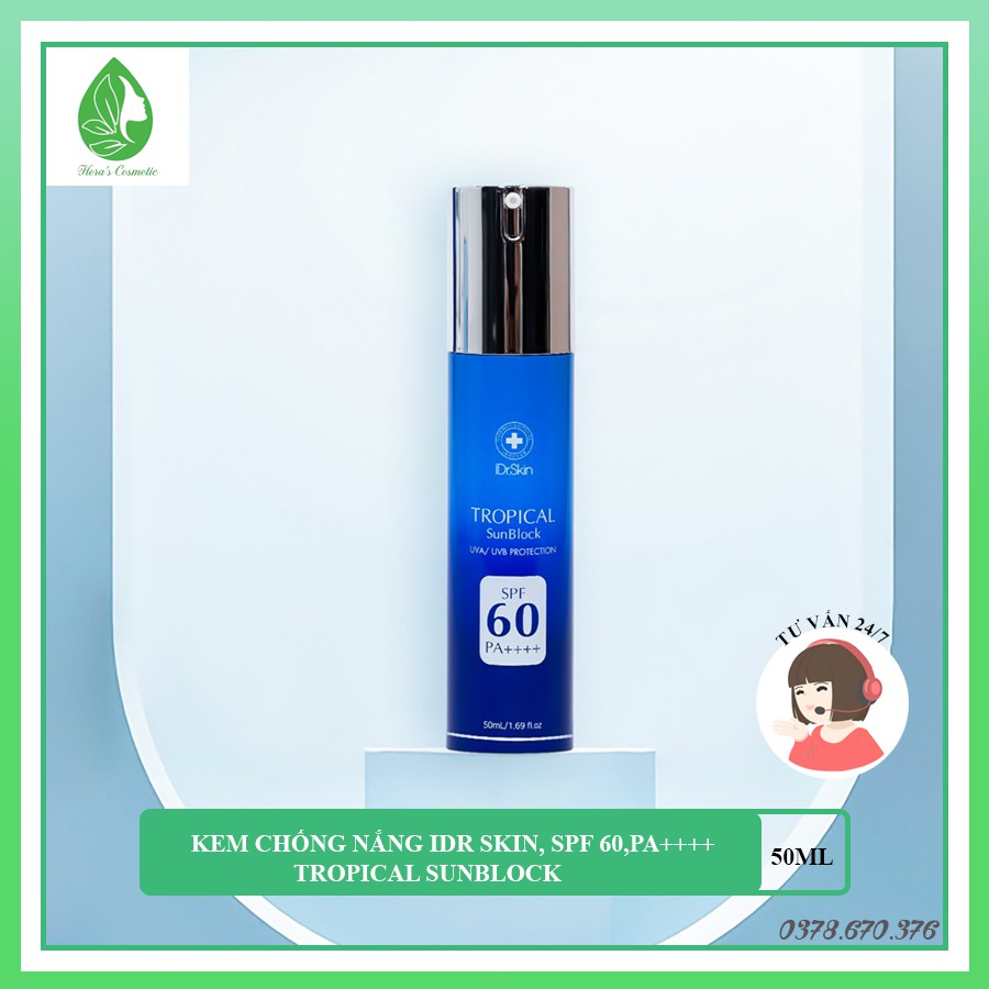 [HÀNG HIỆU] Kem chống nắng vật lý Idr Skin_ Idr.skin Tropical Sunblock SPF 60,PA++++