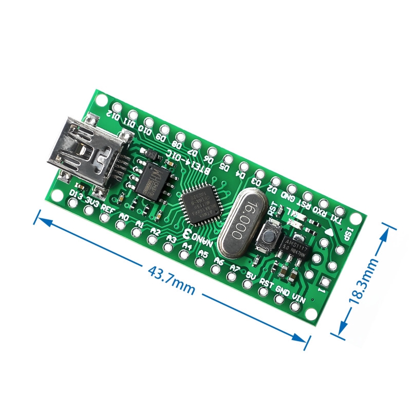 Bo Mạch Dùng Điều Khiển Micro Nano V3.0 Atmega168 Ch340G Ch340 Mini Usb Uart Cho Arduino 3.3v 5v