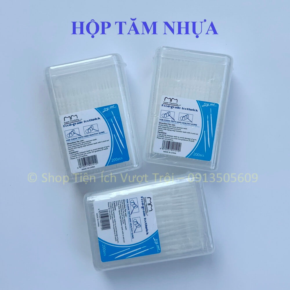 Tăm nhựa nguyên sinh, dễ dàng lấy thức ăn giắt, mắc khe răng, hộp đựng kín, không bị ẩm mốc-Tiện Ích Vượt Trội