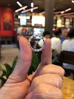 NHẪN BẠC NỮ FULL ĐÁ TRÁI TIM