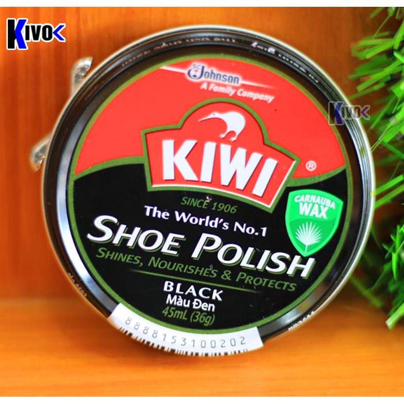 Xi Đánh Bóng Giày Đen Kiwi - Đánh Bóng Giày Da Lau Giày Dạng Sáp - Si Đánh Giày - Xi Đen 45ML - Xi Đánh Giầy - Kivo