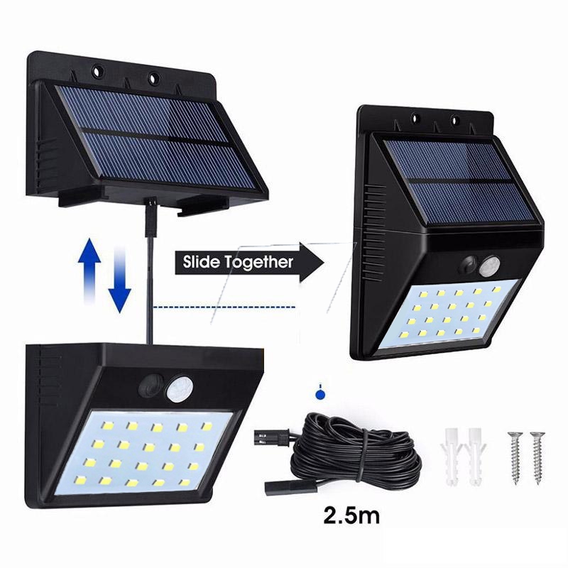 Đèn cảm biến năng lượng mặt trời 3 chế độ với 20/30 bóng LED tiện dụng chất lượng cao