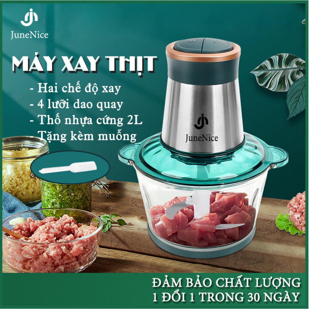 Máy xay thịt, rau, củ, quả các loại 2 lít dạng nhựa cao cấp JN June nice Bảo hành 1 đổi 1