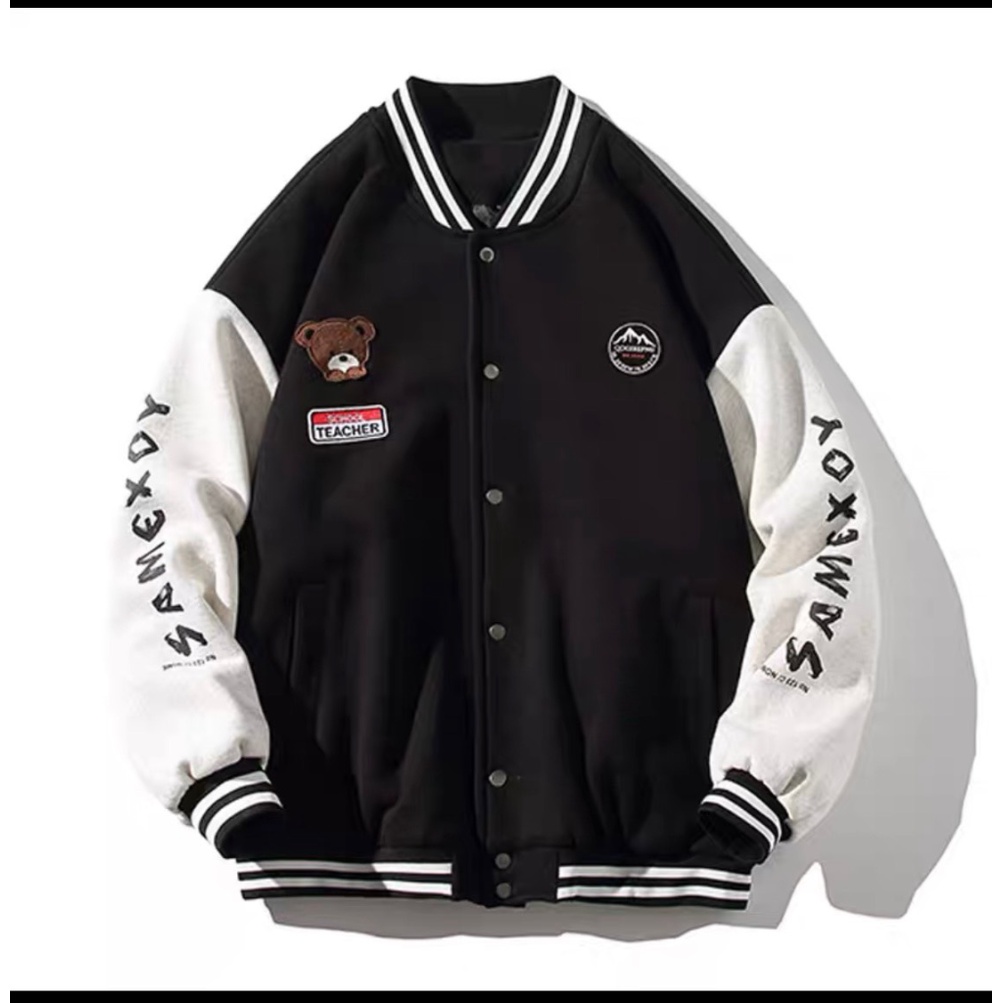 Áo khoác bomber bóng chày nam nữ Unisex họa tiết hình Gấu Siêu Dày Dặn U56 [NewUnisex]