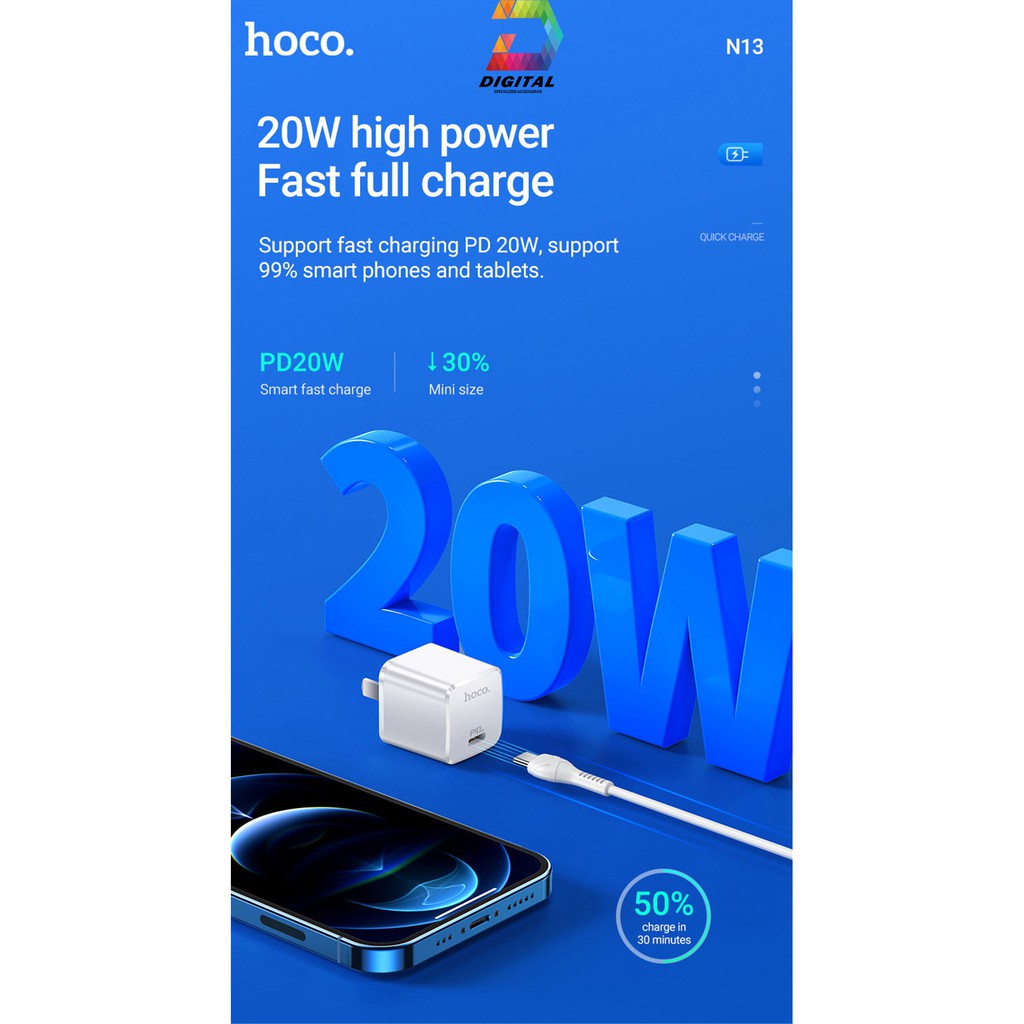 Củ Sạc Nhanh Hoco N13 PD 20W Chính Hãng