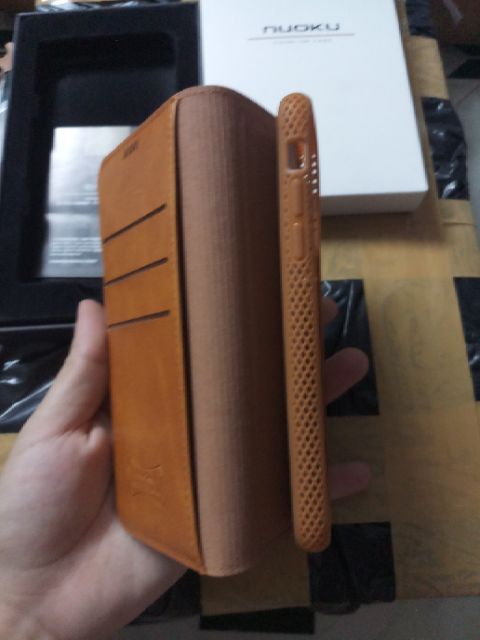 Bao da dạng ví IPhone X/ XS/ XR/ XS Max hiệu Nuoku xịn chính hãng - Ảnh thật | BigBuy360 - bigbuy360.vn