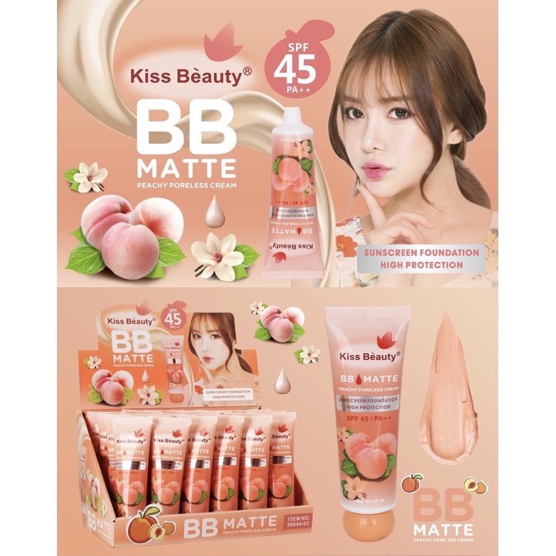 Kem Nền Che Khuyết Điểm 💕𝑭𝒓𝒆𝒆𝒔𝒉𝒊𝒑💕 Kem Nền Chống Nắng Kiss Beauty BB Matte Nội Địa Trung | BigBuy360 - bigbuy360.vn