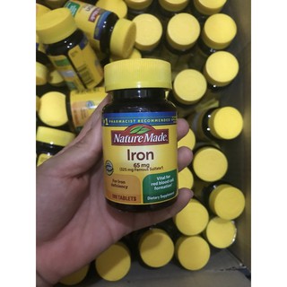 Viên uống bổ sung Sắt Nature Made 65mg 180 viên