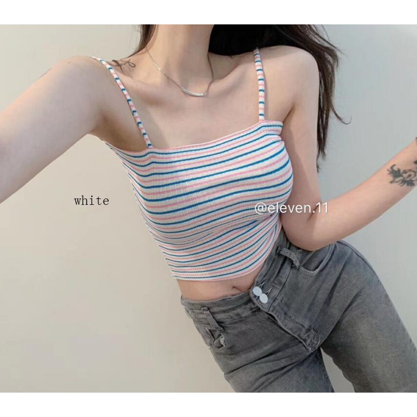 Áo croptop hai dây kẻ sọc dáng ôm quyến rũ | BigBuy360 - bigbuy360.vn