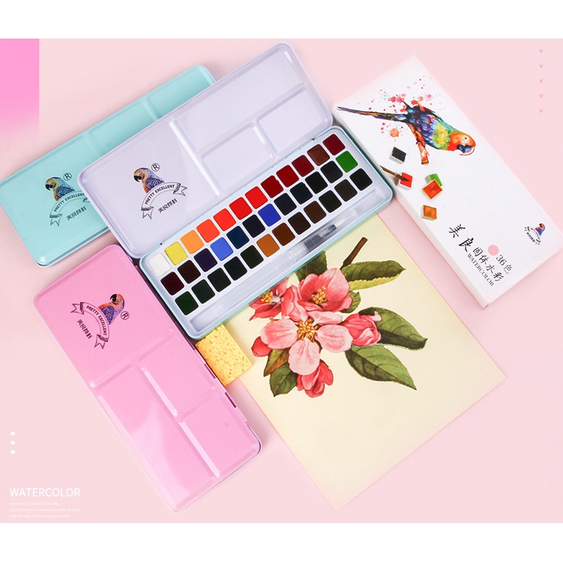 Bộ màu nước PRETTY EXCELLENT set mầu 24/36 Chính Hãng